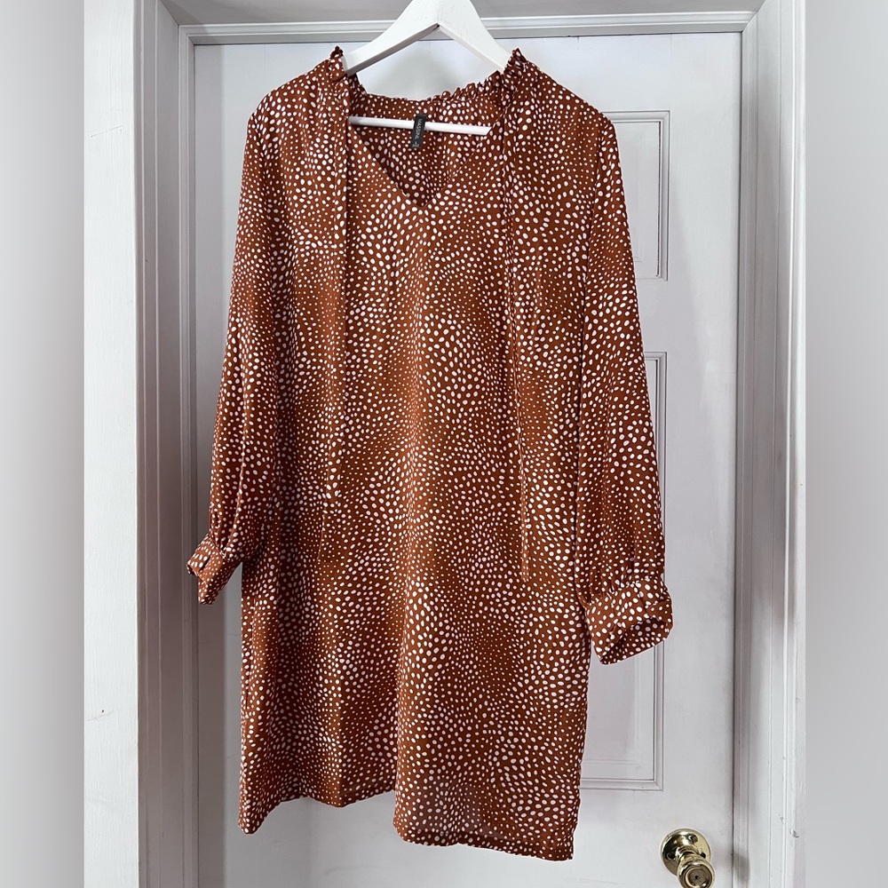 White and Brown Spotted Dress